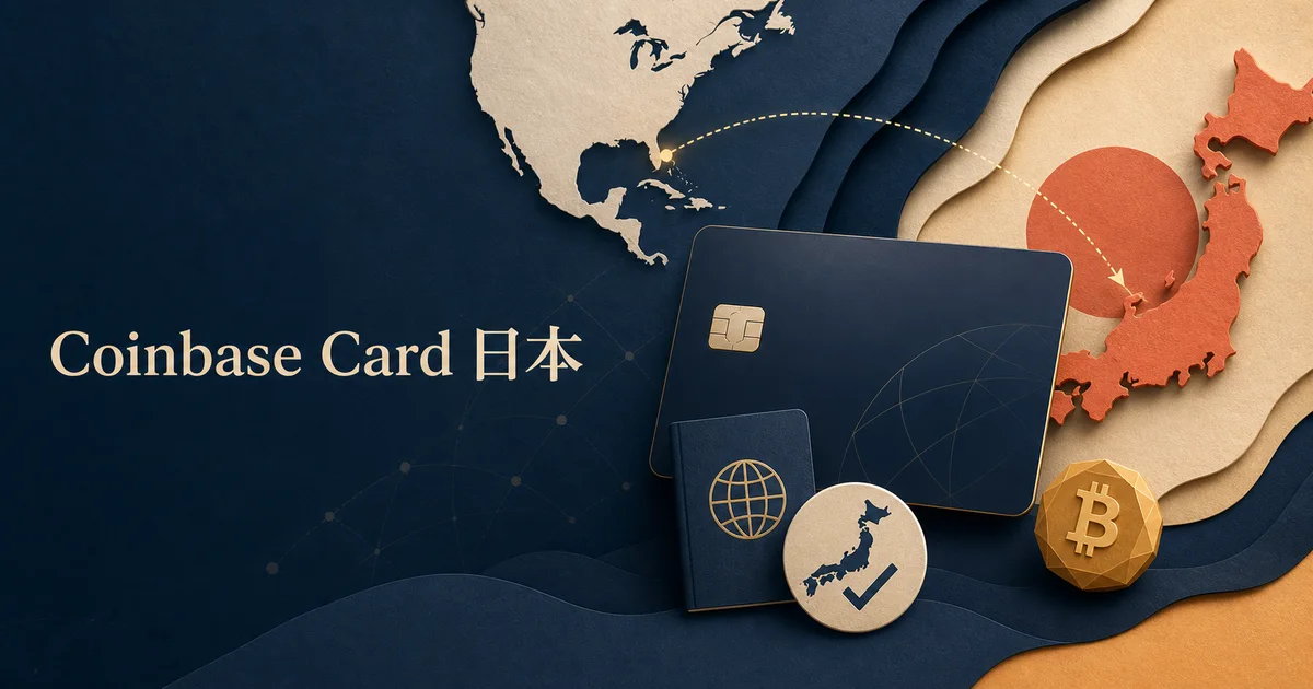 Coinbase Cardの日本発行可否と2種類のカード条件を確認するアイキャッチ
