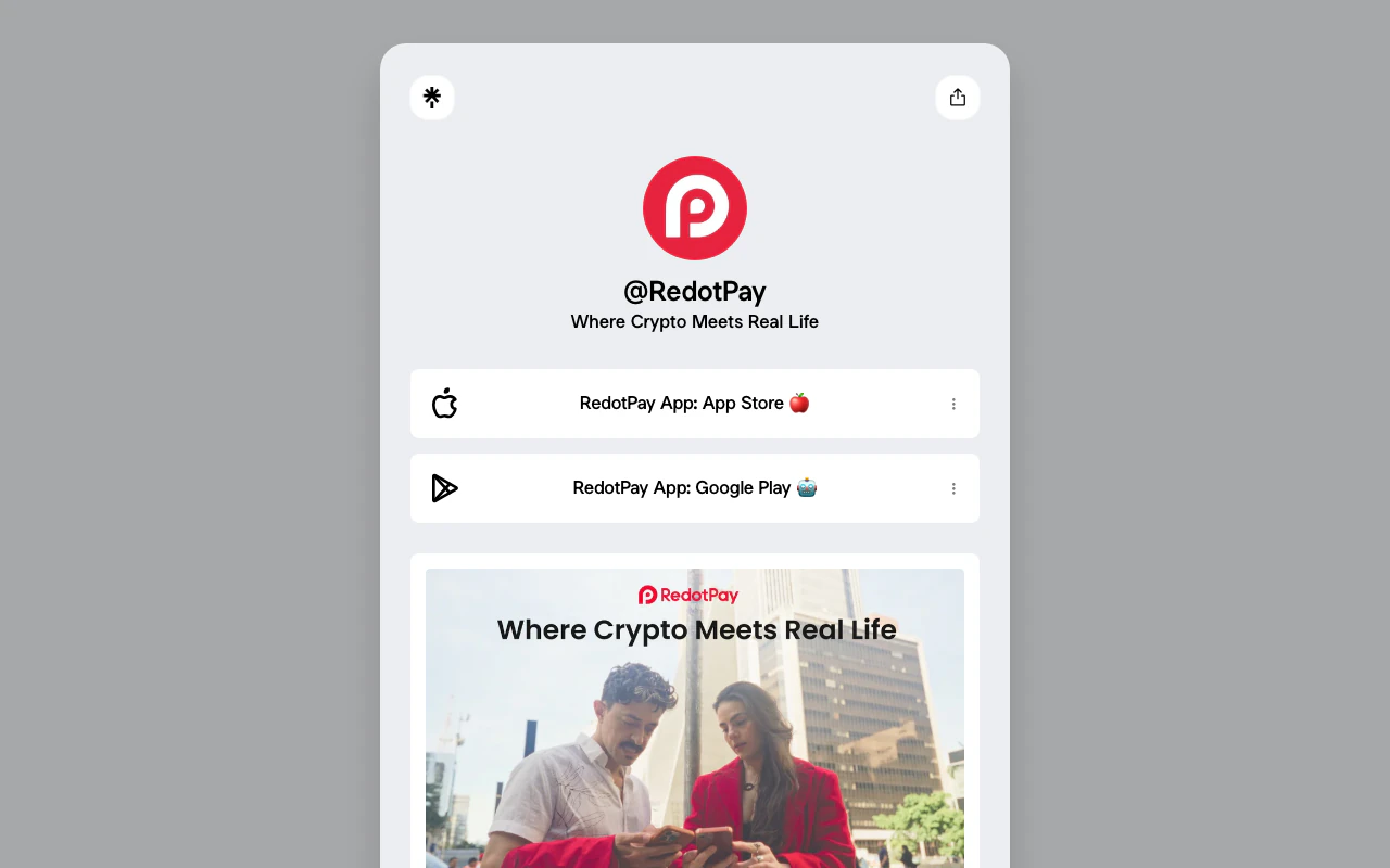 RedotPay official link hub for help and social links